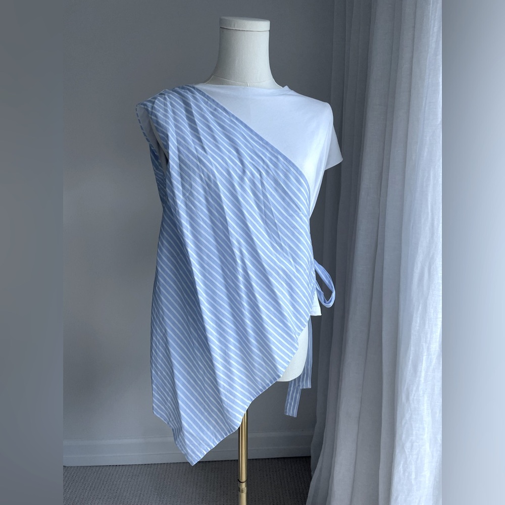 Asymetrical Tie Tee Shirt by Humility - medium